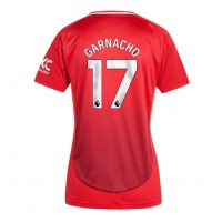 Camisa de Futebol Manchester United Alejandro Garnacho #17 Equipamento Principal Mulheres 2024-25 Manga Curta